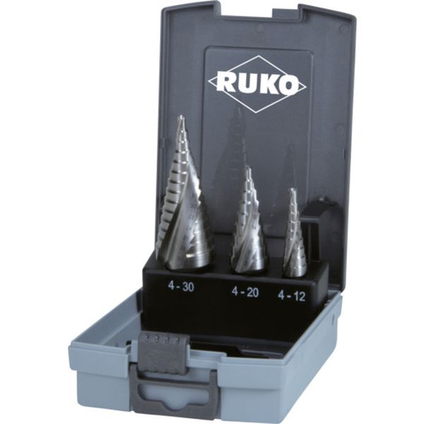【メーカー在庫あり】 RUKO社 RUKO 2枚刃スパイラルステップドリルセット 3本組 ハイス 101026RO JP店|株式会社ヒロチー商事 店