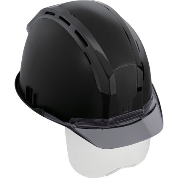 【メーカー在庫あり】 ヘルメット セフメット(セフ取付溝付ヘルメット) ブラック スモーク シールド付 HSBKCSSB JP店