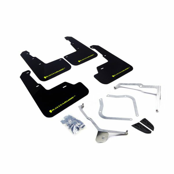 【USA在庫あり】 Rally Armor 15年-21年 スバル WRX/STI (Sedan ONLY) ブラック UR Mud Flap w/ グリーン Logo ralMF32-UR-BLK/CGN JP店