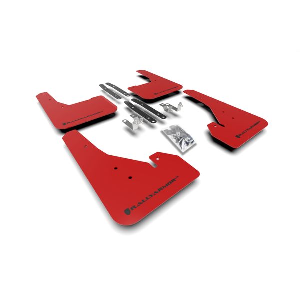【USA在庫あり】 Rally Armor 18年-22年 トヨタ Corolla Hatchback レッド UR Mud Flap ブラック Logo ralMF67-UR-RD/BLK JP店