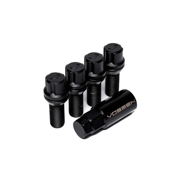【USA在庫あり】 Vossen 30mm Lock Bolt - 14x1.5 - 17mm Hex - Cone Seat ブラック (4個入り) vosLUG-BL1450-30-BC JP店