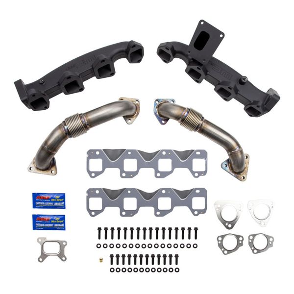 【USA在庫あり】 Wehrli 17年-24年 シボレー Duramax ビレット エキゾースト マニホールド & ステンレス Up Pipe Kit w/ ガスケット & ハードウェア wcfWCF100226 JP店