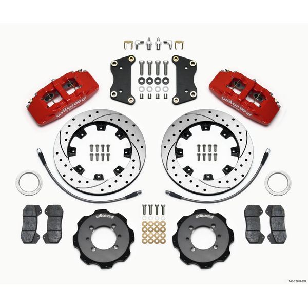 【USA在庫あり】 Wilwood Dynapro 6 フロント Hat Kit 12.19in Drilled Red 2012 Fiat 500 w/ Lines wil140-12767-DR JP店