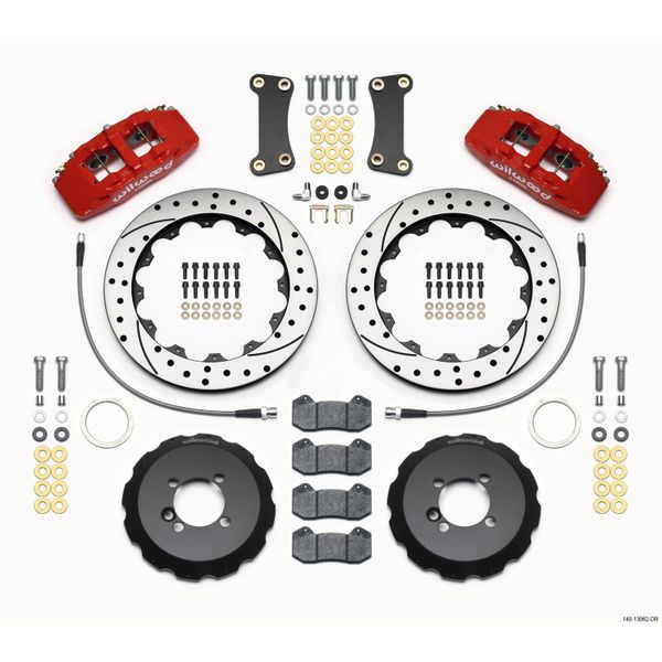 【USA在庫あり】 Wilwood Dynapro 6 フロント Hat Kit 12.88in Drilled Red 2002-Up Mini Cooper w/ Lines wil140-13062-DR JP店