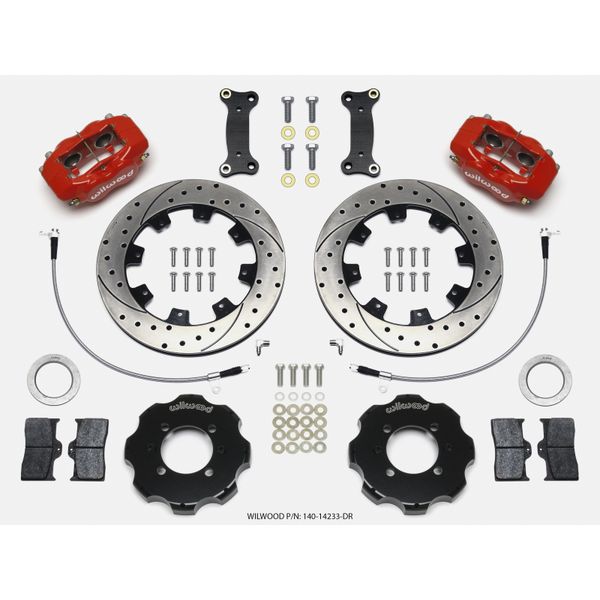 【USA在庫あり】 Wilwood Forged Dynalite フロント Hat Kit 12.19in Drilled Red 2016-Up Mazda MX5 Miata w/ Lines wil140-14233-DR JP店