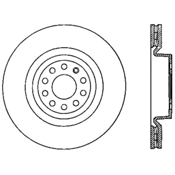 【USA在庫あり】 StopTech 06年-10年 アウディ A3/08年-10年 TT/06年-09年 VW GTI Mk V Cryo-Stop 右 フロント スリットローター sto126.33098CSR JP店