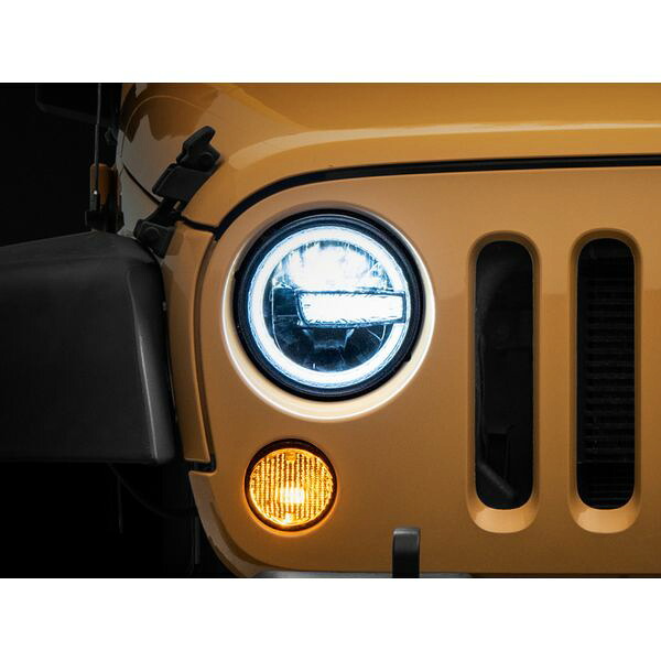 【USA在庫あり】 Raxiom 97年-18年 Jeep ラングラー TJ/JK 7-Inch LED Headlights w/ Halos- Black Housing (Clear Lens) raxJ155018 JP店
