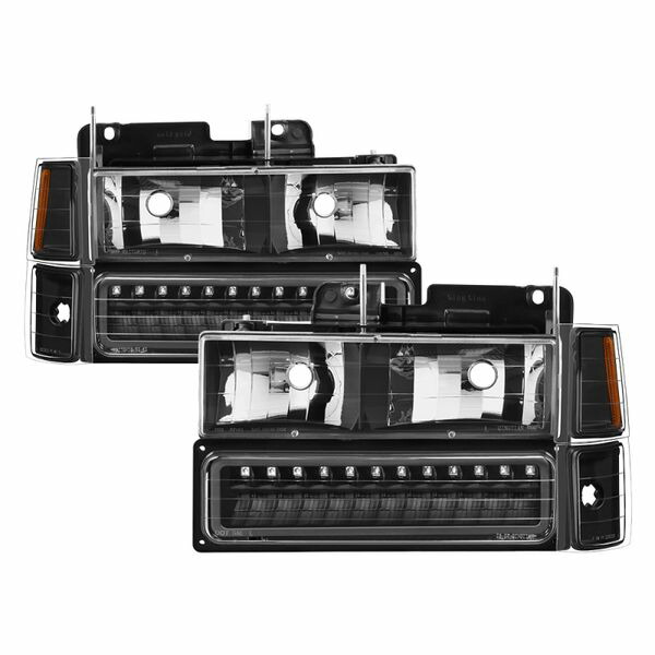 【USA在庫あり】 Spyder Xtune 92年-94年 Blazer Full Size コーナー/LED バンパー ヘッドライト ブラック HD-JH-CCK88-LED-AM-BK-SET spy5069542 JP店