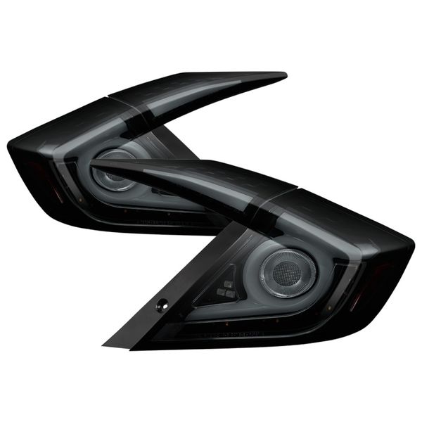 【USA在庫あり】 Spyder 16年-18年 ホンダ シビック 4 Door Light Bar LED テールライト ブラック スモーク ALT-YD-HC164D-LB-BSM spy5086440 JP店