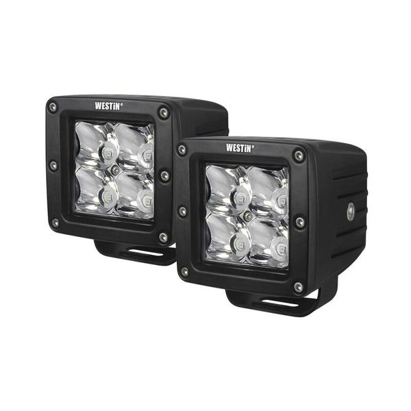 【USA在庫あり】 Westin Compact LED -4 5W Cree 3 inch x 3 inch (2個入り) ブラック wes09-12200A-PR JP店