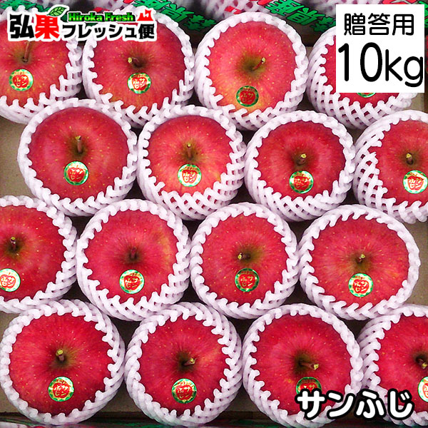 ＜出荷中!＞【贈答用】サンふじ 約10kg前後 28個～40個入 送料無料 青森県 産 リンゴ 林檎 通販 御歳暮 お歳暮 フルーツ ギフト 贈り物 ご挨拶用 高級 感 のし対応可 配送指定可 10キロ 人気