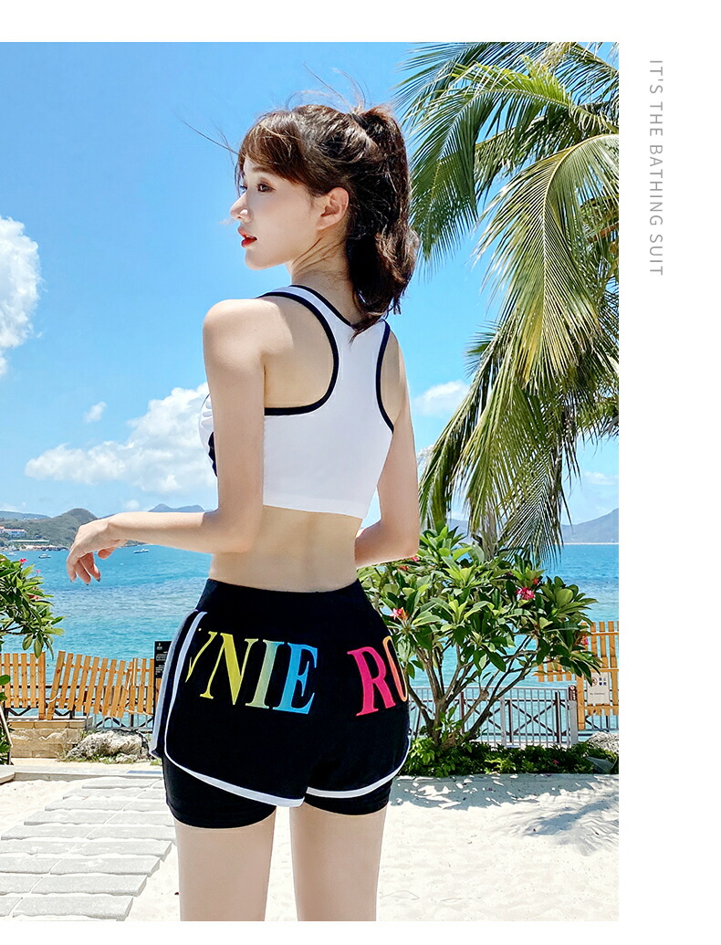 水着 高校生 中学生 タンキニ レディース おしゃれ 学生 10代 代 体型カバー 大きいサイズ 韓国 ファッション ママ水着 ビキニ 夏 ブラック ネイビー 海 プール フェス かわいい スポーティー Marcsdesign Com