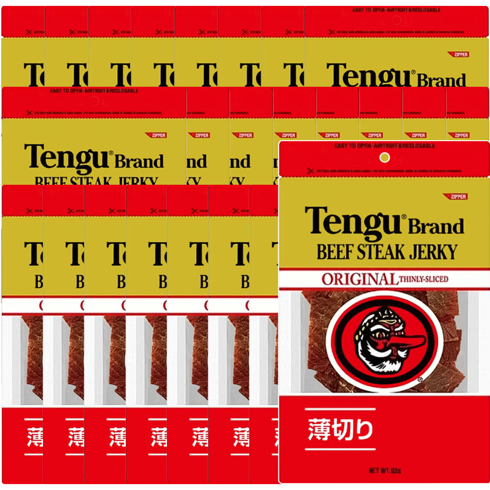送料無料 テング ビーフジャーキー 薄切り 93g×24袋セット おつまみ 天狗 業務用 大容量 肉乾|ひろしまグルメショップ