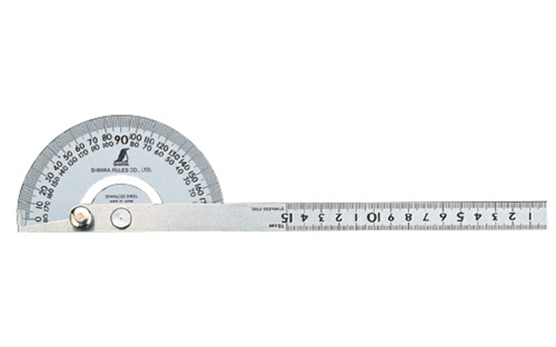 シンワ測定　プロトラクター 101 シルバー φ120竿目盛15cm 溝付固定ネジ 62868