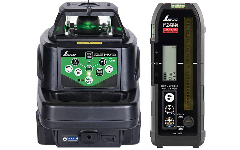 シンワ測定 スピニングレーザ HV-3 緑であること デジタル受光器付 70821