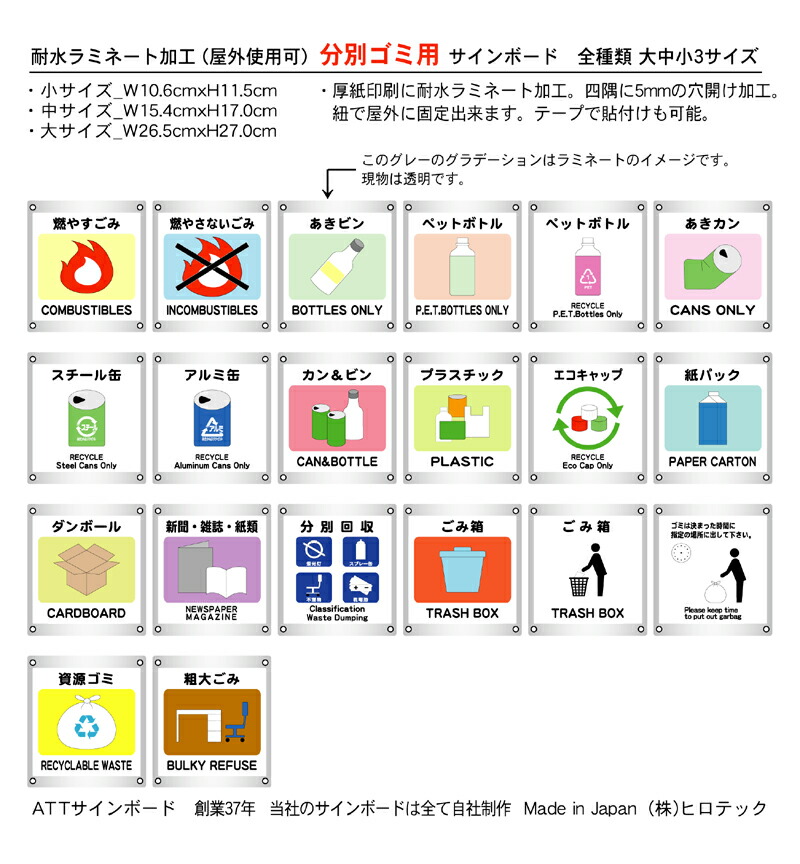 間違いなくゴミ 楽天市場】【楽天】1枚から販売 分別ゴミ ピクトサインボード 15.4