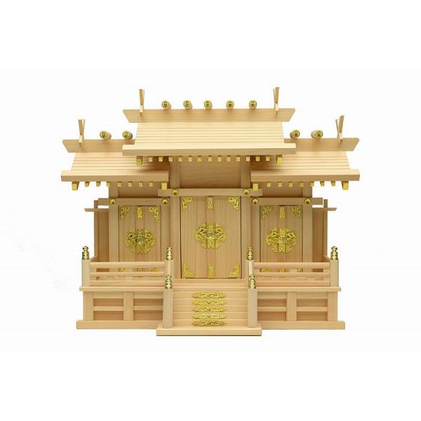 楽天市場】神棚 屋根違い三社 唐戸 東濃ひのき 小 おしゃれ 三社 伊勢