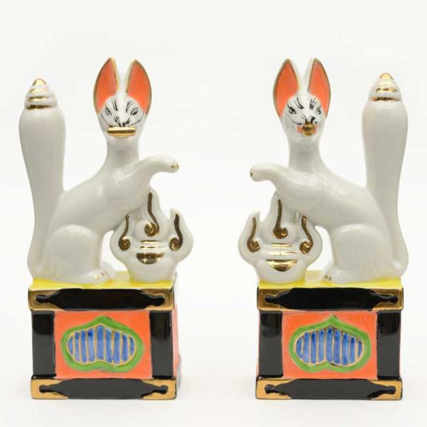 楽天市場】神具 神狐 6寸 1対 稲荷きつね キツネ お稲荷さん : 仏壇