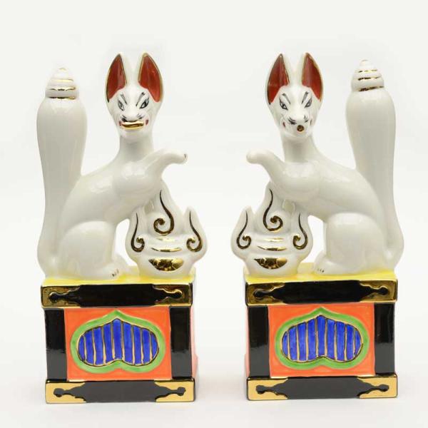 楽天市場】神具 神狐 6寸 1対 稲荷きつね キツネ お稲荷さん : 仏壇