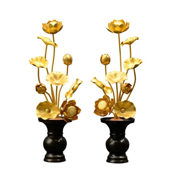 常花　19(仏具、仏壇) 楽天市場】常花 仏具 仏壇用金の花 蓮の花 常花蓮華 金蓮華 7号9