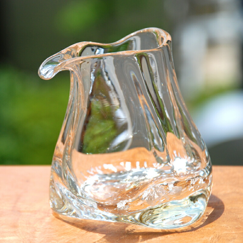 吹きガラス　花器　作家 ガラス 一輪挿し icecubevase 耐熱ガラス作家 平井宏明【Sサイズ