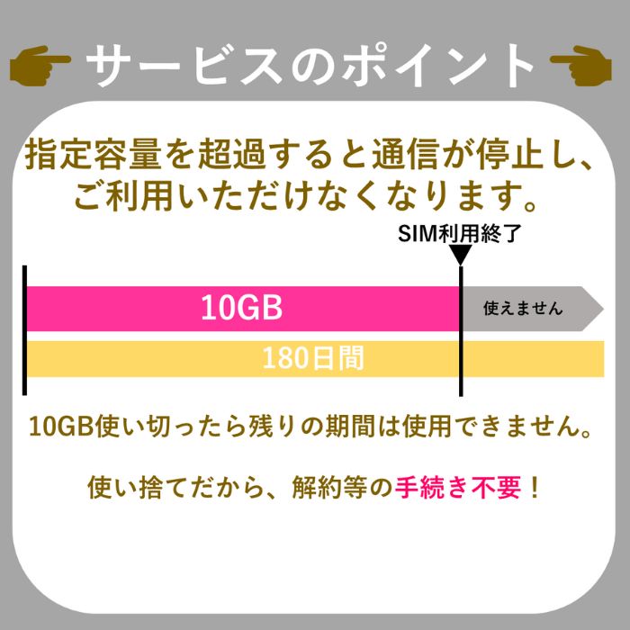 10GB 180日 プリペイドSIMカード 使い捨てSIM データ通信sim Docomo MVNO 回線 4G LTE対応 長期利用 日本 国内利用  SIMカード | antiguaboreal.com