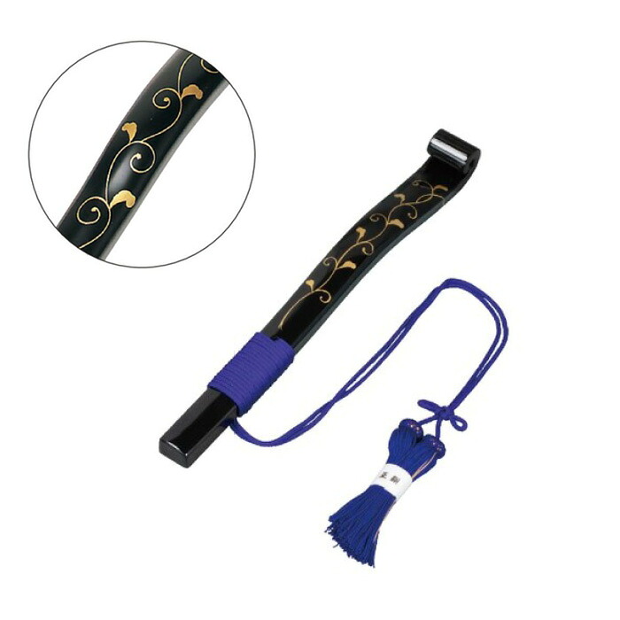 忽　黒塗/唐草蒔絵/紫房　1尺～1.3尺　寺院　仏具　法具　禅宗　僧侶　日本製｜お仏壇・京仏具の久家堂