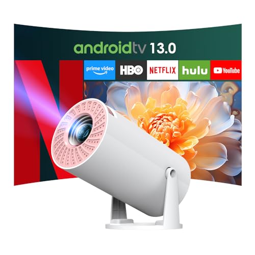 2025年新登場！最新Android TV搭載・20000LM・4K対応Happilaff プロジェクター 家庭用1080P 小型 プロジェクター 天井投影 270度回転 Wi-Fi6 瞬間接続 50％ズーム機能 自動台形補正 Bluetooth5.3 ホームプロジェクター 高輝度 短距離投影 軽量