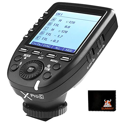 Godox正規代理＆日本語取説書GODOX XPro-C キャノン用 送信機 フラッシュトリガー コマンダー ハイスピードシンクロ 1/8000s Canon EOS一眼レフカメラ対応 ゴドックス クリップオン モノブロックストロボ適用 [並行輸入品]