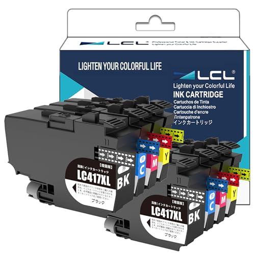 LCL Brother用 ブラザー用 LC417XL-4PK LC417XL LC417XLBK LC417XLC LC417XLM LC417XLY 顔料 (2*4色セット 2ブラック 2シアン 2マゼンタ 2イエロー) 互換インクカートリッジ 対応機種：Brother MFC-J7600CDW MFC-J5800CDW MFC-J7500CDW