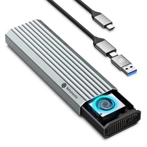 Yottamaster 40Gbps M.2 NVMe SSDエンクロージャ、ツールレスアルミニウムNVMeエンクロージャ、4TB M.2 NVMe 2230/2242/2260/2280(Mキー)対応、Thunderbolt 4/3/USB4/3 .2.1.1対応。