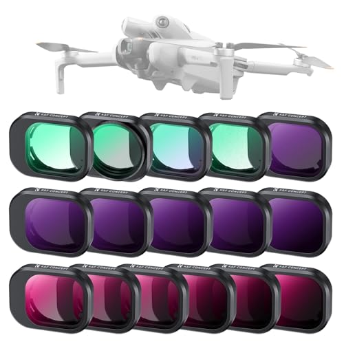 K&F Concept [16枚入り] DJI Mini 4 Pro用フィルターセットレンズ保護 NDフィルター CPLフィルター 紫外線カット AGC光学ガラス 高透過率 プロテクトフィルター 減光量調整 減光フィルター 反射除去 28層ナノコーティング 撥水防汚｜Historia　店