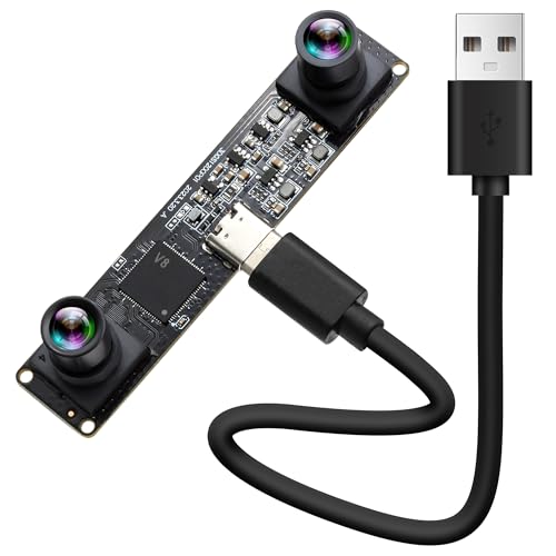 ELP 120fps 3DステレオUSBカメラ グローバルシャッター 1200P同期 デュアルレンズUSBカメラモジュール 90度 PCコンピューター用 プラグアンドプレイ 顔認識 QRコードスキャン用
