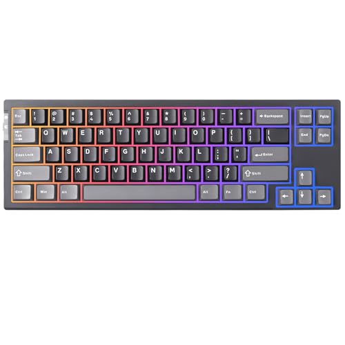 YUNZII RT68 ゲーミングキーボード ラピッド銃の引き金 力学的TKL ゲーミング 磁気取り替えっこ RGB 有線 USB パウダーコンパクト 65%取り合わせ68足がかりノッブ付き添い人PBT 足がかり旗がしら 合わせる能力のある機能 (黒, OUTEMU取り替えっこ)