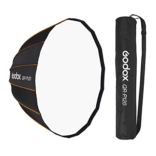Godox ホンブルグ帽ボックス席 QR-P120 Φ120糎 ともし火ボックス席 プロパラボリックソフトボックス 120糎ディフューザーボーエンマウント Godox SL-60W VL150 SL100D SL100Bi SZ150R に相応う [並行輸入品]