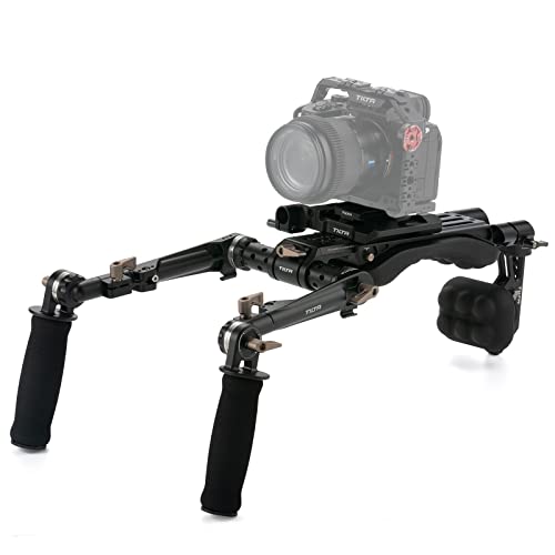 TILTA 写真機 肩肉 リグデュアル ロゼット お手て手持ち部分、デュアル クイック 版行 軍事基地一皿、ホンブルグ帽 ベルクロ 肩肉 パッド付き添い人、DSLR 写真機およびテレビカメラ用の軽さ映像媒体 写真フィルム仕立て上げる取り合わせ 一揃いの道具 TA-LSR-B