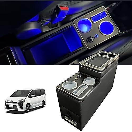 コンソールボックス トヨタに適用 ヴォクシー適用 ノア エスティマ適用 エスクァイア適用 アームレストコンソール 80系 70系 60系 NOAH適用 VOXY適用 LED付き USBポート 取付簡単 多機能 収納ボックス｜Historia　店