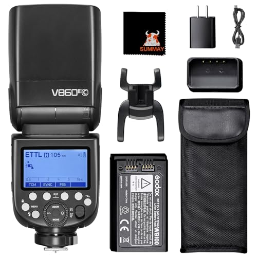 GODOX V860III-Cカメラフラッシュスピードライトキット1 / 8000s HSS 10レベルモデリングライトクイックリリースロック2600mAh充電式バッテリー1.5sリサイクル時間キヤノン6D 50D 60D 80D 750D 1DX用GN60スピードライト、技適マーク