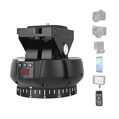 YDP YT-1200 遠隔操作 電動雲台 自動小銃雲台 頭顱 360°回転させる 2.4G 無線電話抑えつける 100m /328フィート 1kg 耐荷重 映像媒体三脚ヘッドスタビライザースマートフォン、DSLR写真機、鏡鑑受け答え、Gopro用