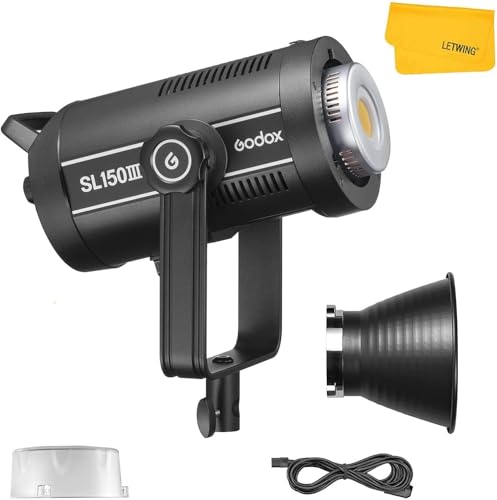 Godox SL150III SL150W III SL150 III 定常光ライト LED ビデオライト ボーエンズマウント Bowens CRI 96 / TLCI 97 ビデオ オンラインストリーミング 放送用 サイレントモード 蛍光バランス 連続出力照明