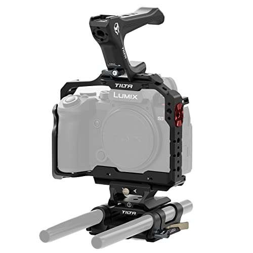 TILTA カメラケージ ベーシックキット パナソニックS5 II、パナソニックS5 IIX対応 コンパクトNATOトップハンドル、LWSベースプレートアダプター タイプI、ユニバーサル15mm LWSベースプレート ブラック TA-T50-A-B|Historia 店