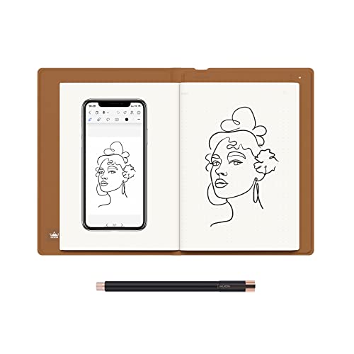 HUION NOTE アナログデジタルノート スマート手書きノート 紙に手書きしたメモを即デジタル化 ワイヤレスでスマホに連動 A5サイズ ラフ画制作 メモ書き 漫画 イラスト 授業 会議 ペンタブとして使用可能 一台二役|Historia 店