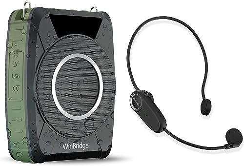 W WINBRIDGE 拡声器 20W ポータブル拡声器 IPX6防水 録音/USB/AUX入力/TFカード/ミュート/sosアラーム機能 音楽再生 小型スピーカー PAシステム ハンズフリー イベント ヨガ指導 会議 教師用 日本語説明付き M801