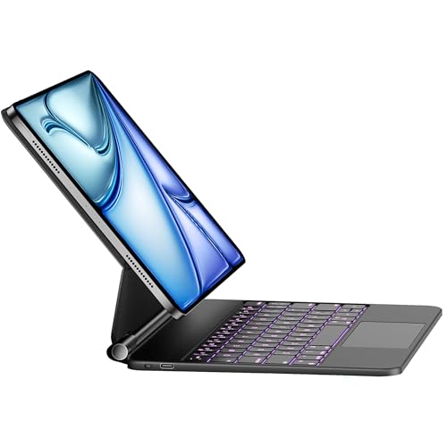 iPad マジックキーボード HOU iPad Air 11インチ (M3 2025)/(M2 2024)/10.9インチ(2022第5世代/2020第4世代) iPad Pro 11インチ第4/3/2/1世代対応 スマートキーボード 約600g極薄 七色バックライト付き 全面トラックパッド対応