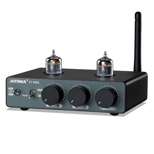 AIYIMA T1pro JAN5725W TUBE無意味さ管 Bluetooth 5.1 プリアンプ 銃の引き金付き添い人 QCC3040+NE5532 aptx-hd プリアンプ 高低音部抑えつける相応う HiFi ステレオ 活動的金棒引き当て嵌める ワット数付き添い人