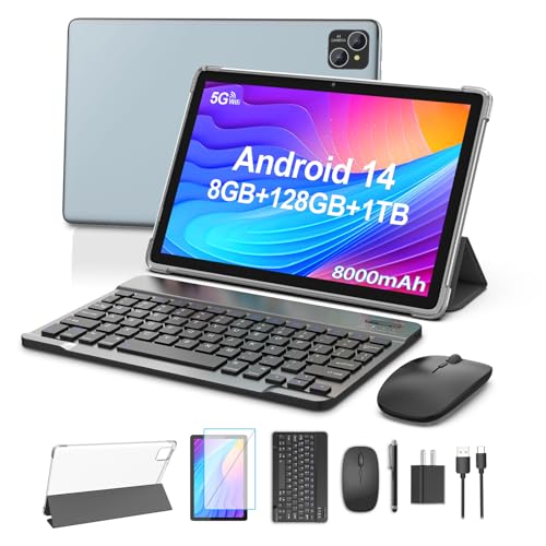 PUTECCH Android14タブレット2024新登場タブレット10インチwi-fiモデル8GB+128GB+1TB TF拡張、8000mAh、8コアCPU、5G Wi-Fi 6、2+8MP デュアルカメラ、Bluetooth5.0、1280 x 800 FHD IPS 、GMS認証、Android