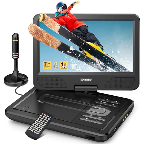 フルセグ dvdプレーヤー WONNIE ポータブル DVDプレーヤー 12.5型 フルセグチューナー内蔵 地デジ放送 dvd ワンセグ 10.5インチ液晶 リージョンフリー CPRM対応 AV入出力 アンテナ付き