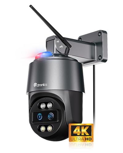 Ctronics 4k 防犯写真機 室外 10倍変わり種望遠レンズ 5GHzWi-Fi 人/愛玩動物/鉄道車両さぐり当てる 自動小銃追掛ける オート興味の中心 マイコン遠さ捏ち上げる 赤青アラームライロ積み上げる 声光脅しつける 24第四次元録画 ftp/NVR/NAS 256GBMirco SD歌留多相応う（別売り）プリセット役立つこと