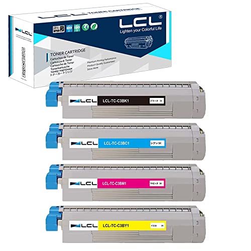LCL OKI用 TC-C3B TC-C3BK1 TC-C3BC1 TC-C3BM1 TC-C3BY1 C844dnw C835dnwt C835dnw C824dn (4色セット ブラック シアン マゼンタ イエロー) 再生トナーカートリッジ 対応機種：OKI C844dnw C835dnwt C835dnw C824dn