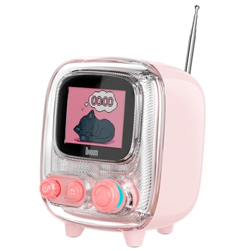 Divoom Tiivoo-2 金棒引き Bluetooth(5.3) マイコン/TF歌留多/FMラジオ受信機相応う 8第四次元持ち 「低音部に特化した・高だか一心不乱型」多役立つこと 専用適用業務 絵素美術・第八芸術生まれ変わり 卓上時辰儀 OTA相応う DSP積み上げる 解像力128*160 レトロ 小型 ミアムギフト打つ手（サクラ色)